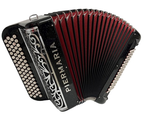 318 L ACCORDEON PIERMARIA 96B BLACK GLITTERY