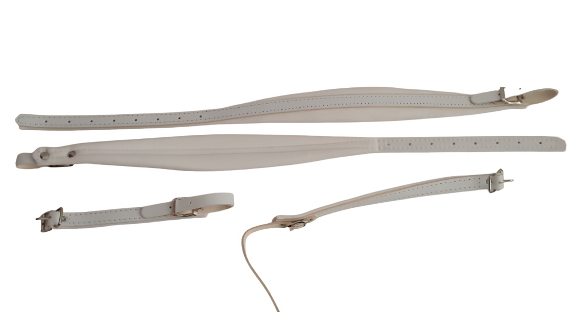 BRETELLES 80B BLANCHES CUIR ET VELOURS LARGES